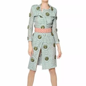 NWT Burberry Prorsum Gem Lace Trench Coat Sz 44